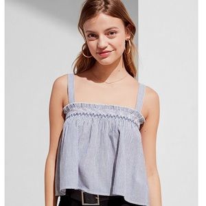 Urban Outfitters striped smocked tank